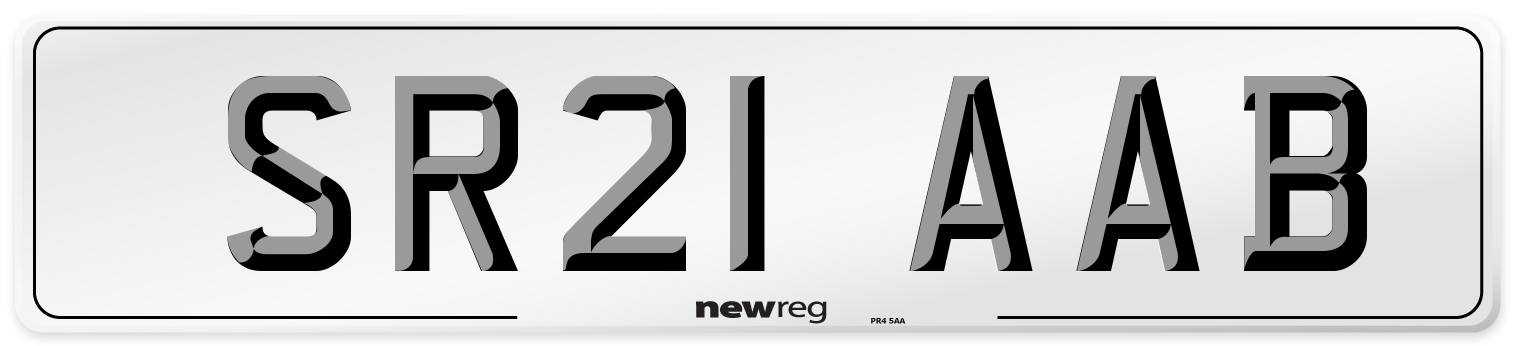 SR21 AAB Number Plate from New Reg